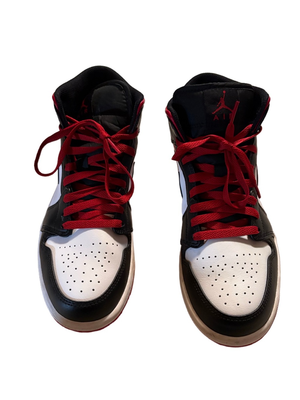 Nike Air Jordan High-Top Sneakers - Black White Red Mens Size 8.5